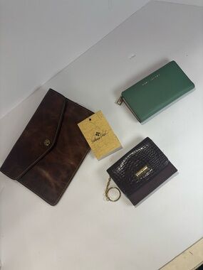 Marc Jacobs Wallett + Patrica Nash Leather pouch + Falchi Keychain Wallet Bundle